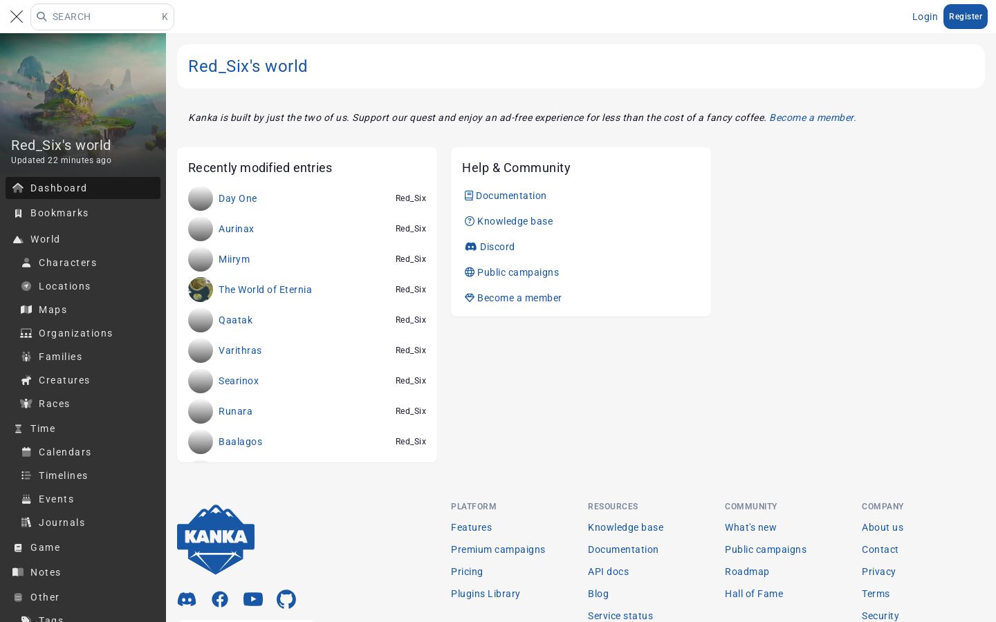 Dashboard - Red_Six’s world - Screenshot
