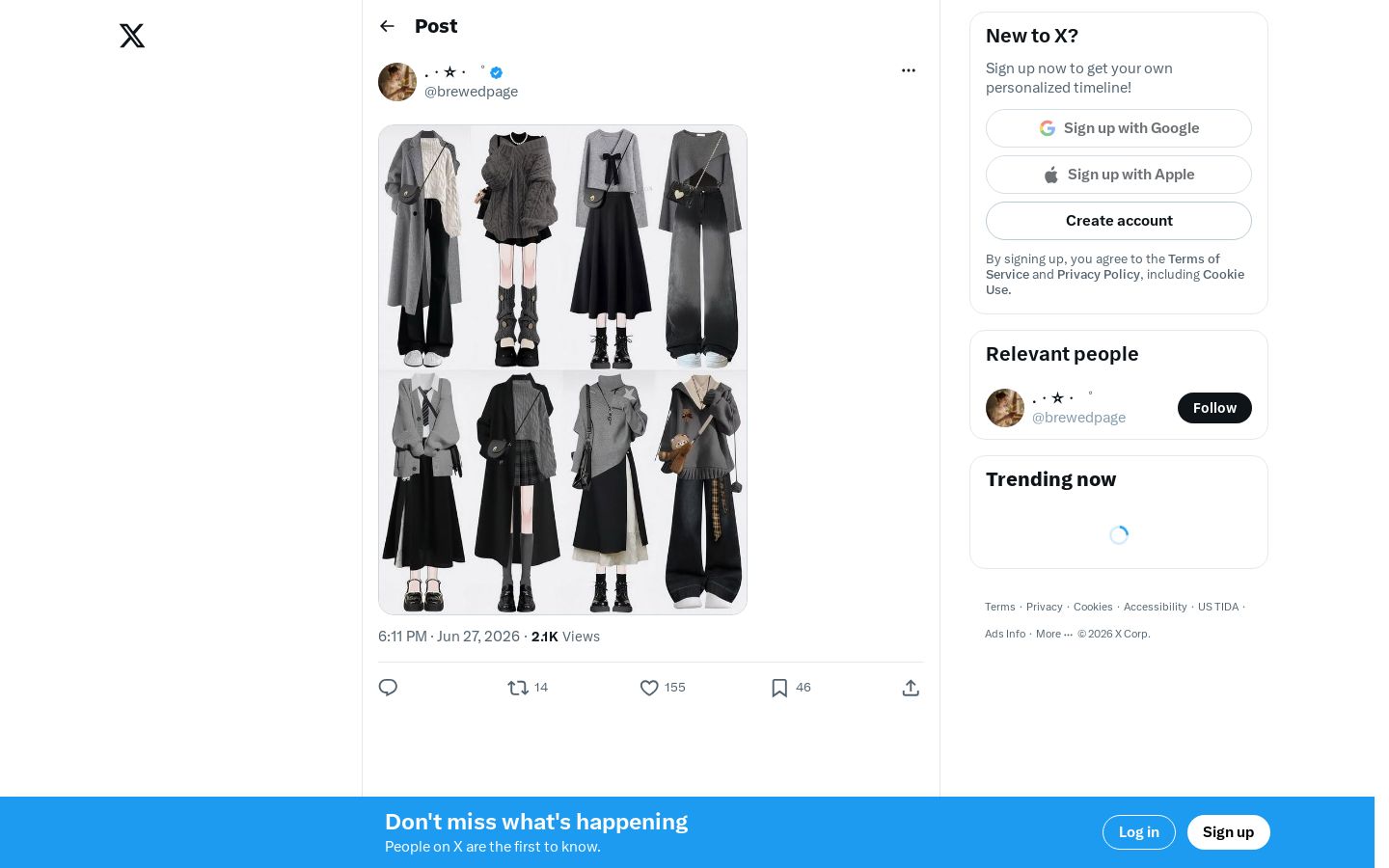 .・✫・゜ (@brewedpage) on X - Screenshot