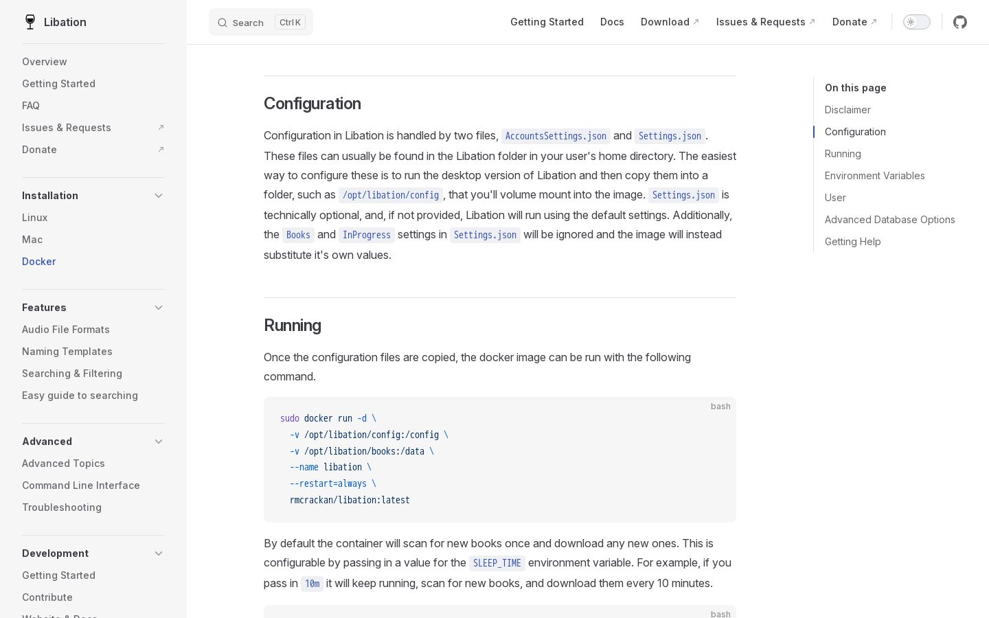 Docker Support | Libation - Screenshot