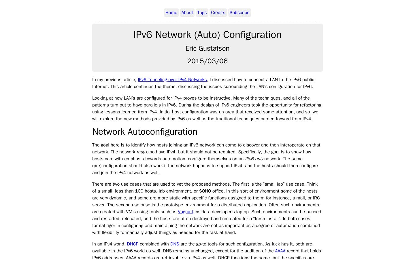 IPv6 Network (Auto) Configuration | Stuff I've Figured Out - Screenshot