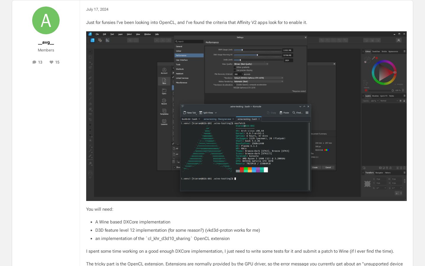 Affinity Suite V2 on Linux [ Wine ] - Page 19 - Resources - Affinity | Forum - Screenshot