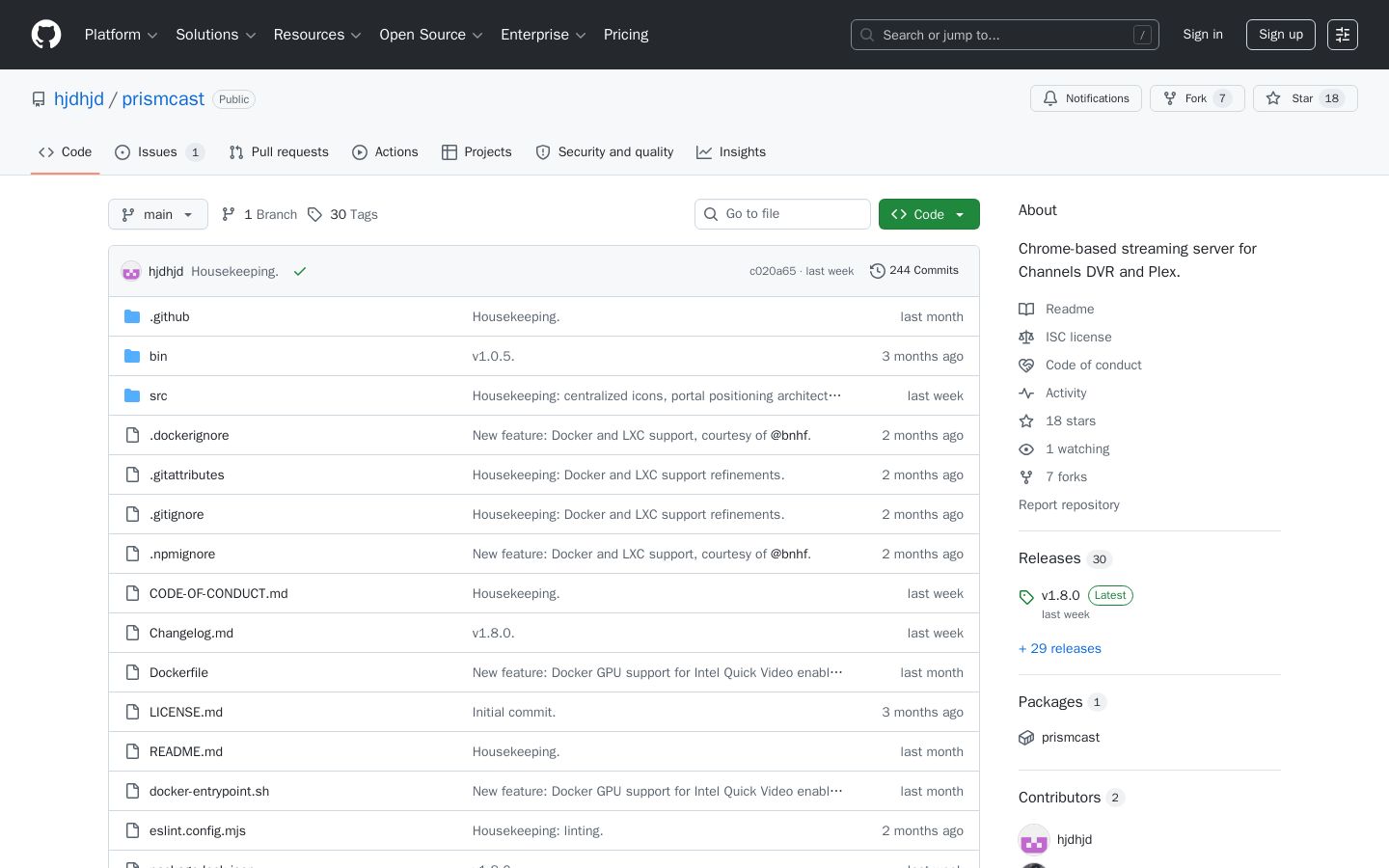 hjdhjd/prismcast: Chrome-based streaming server for Channels DVR and Plex. - Screenshot